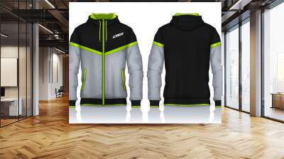 Hoodie shirts template.Jacket Design,Sportswear Track front and back view. Wall mural