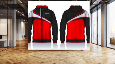 Hoodie shirts template.Jacket Design,Sportswear Track front and back view. Wall mural