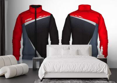 Jacket Design. Sportswear. Track front and back view Wall mural