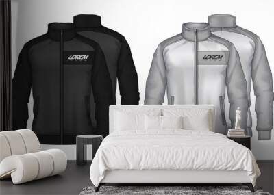 Jacket Design. Sportswear. Track front and back view Wall mural