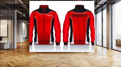 Jacket Design. Sportswear. Track front and back view Wall mural