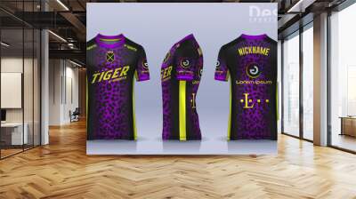 t-shirt e-sport design template, Soccer jersey mockup for football club. uniform front and back view. Wall mural