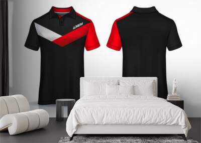 t-shirt polo templates design. uniform front and back view. Wall mural