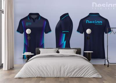 t-shirt polo templates design. uniform front and back view. Wall mural