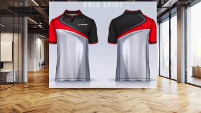 t-shirt polo templates design. uniform front and back view.	 Wall mural