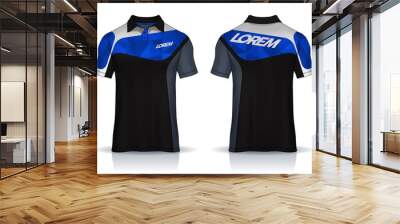 t-shirt polo templates design. uniform front and back view. Wall mural