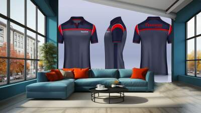 t-shirt polo templates design. uniform front and back view. Wall mural