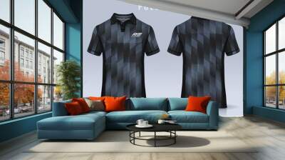 t-shirt polo templates design. uniform front and back view.	 Wall mural