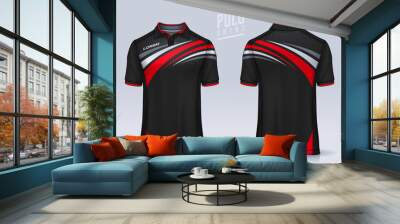 t-shirt polo templates design. uniform front and back view.	 Wall mural