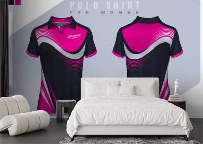 t-shirt sport design for women, Jersey mockup. Polo Uniform template.
 Wall mural