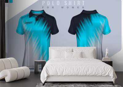 t-shirt sport design for women, Jersey mockup. Polo Uniform template.
 Wall mural