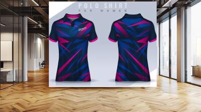 t-shirt sport design for women,  Jersey mockup.  Polo Uniform template. Wall mural