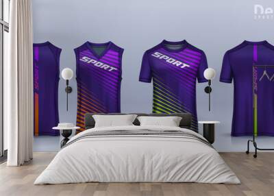 t-shirt sport design template, Soccer jersey mockup for football club, Running singlet,basketball Tank top.	 Wall mural