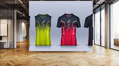 t-shirt sport design template, Soccer jersey mockup for football club, Running singlet,basketball Tank top.	 Wall mural