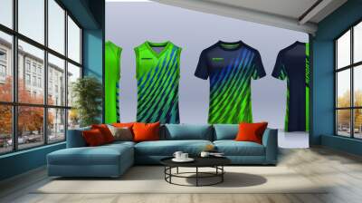 t-shirt sport design template, Soccer jersey mockup for football club, Running singlet,basketball Tank top. Wall mural