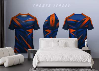 t-shirt sport design template, Soccer jersey mockup for football club. uniform front and back view. Wall mural