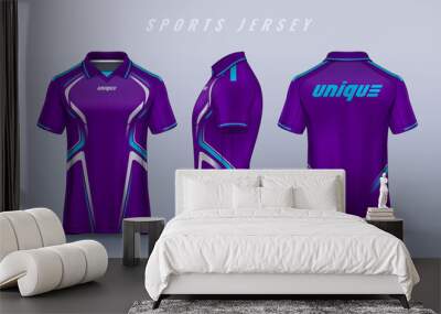 t-shirt sport design template, Soccer jersey mockup for football club. uniform front and back view.
 Wall mural