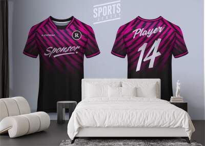 t-shirt sport design template, Soccer jersey mockup for football club. uniform front and back view. Wall mural