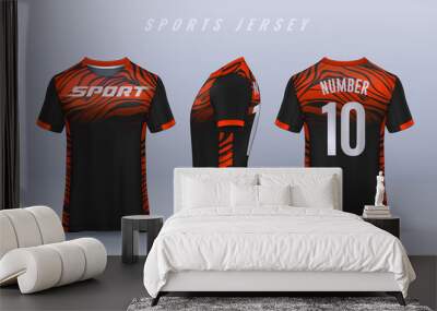 t-shirt sport design template, Soccer jersey mockup for football club. uniform front and back view. Wall mural