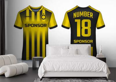 t-shirt sport design template, Soccer jersey mockup for football club. uniform front and back view.	 Wall mural