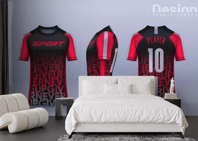 t-shirt sport design template, Soccer jersey mockup for football club. uniform front and back view. Wall mural