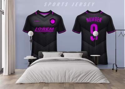 t-shirt sport design template, Soccer jersey mockup for football club. uniform front and back view. Wall mural