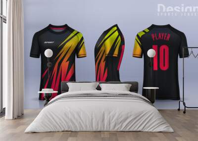 t-shirt sport design template, Soccer jersey mockup for football club. uniform front and back view.	 Wall mural