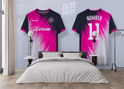 t-shirt sport design template, Soccer jersey mockup for football club. uniform front and back view. Wall mural