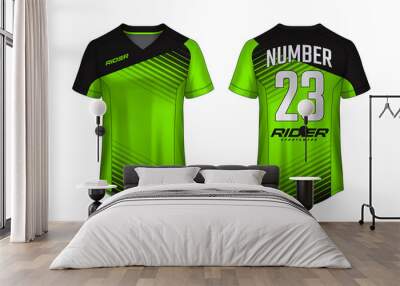 t-shirt sport design template, Soccer jersey mockup for football club. uniform front and back view.
 Wall mural