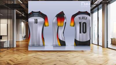 t-shirt sport design template, Soccer jersey mockup for football club. uniform front and back view.	 Wall mural