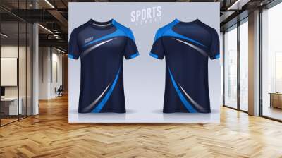 t-shirt sport design template, Soccer jersey mockup for football club. uniform front and back view. Wall mural