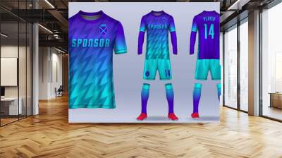 t-shirt sport design template, Soccer jersey mockup for football club. uniform front and back view. Wall mural