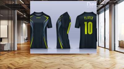 t-shirt sport design template, Soccer jersey mockup for football club. uniform front and back view.	 Wall mural