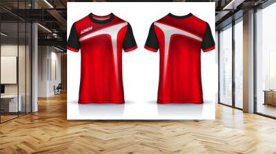 t-shirt sport design template, Soccer jersey mockup for football club. uniform front and back view. Wall mural