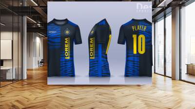 t-shirt sport design template, Soccer jersey mockup for football club. uniform front and back view. Wall mural