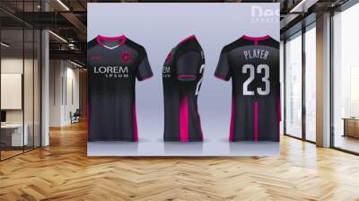 t-shirt sport design template, Soccer jersey mockup for football club. uniform front and back view. Wall mural