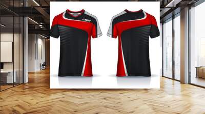 t-shirt sport design template, Soccer jersey mockup for football club. uniform front and back view.	 Wall mural