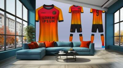 t-shirt sport design template, Soccer jersey mockup for football club. uniform front and back view. Wall mural