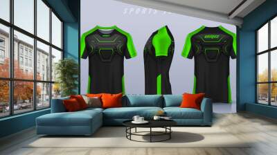 t-shirt sport design template, Soccer jersey mockup for football club. uniform front and back view.
 Wall mural