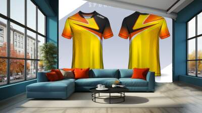 t-shirt sport design template, Soccer jersey mockup for football club. uniform front and back view.	 Wall mural