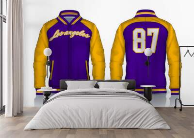 Varsity Jacket Design,Sportswear Track front and back view.
 Wall mural