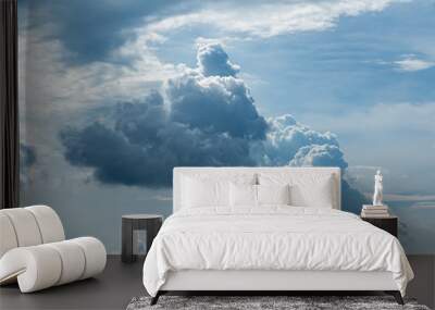 Blue sky and white cloud before rainning. Wall mural