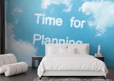 cloud words with design on blue sky background Wall mural