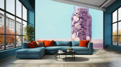 save money for investment concept money in the glass with filter Wall mural