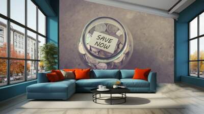 save money for investment concept money in the glass with filter Wall mural