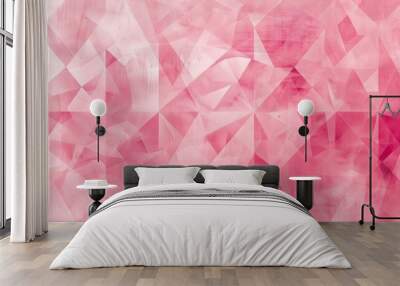 A soft pink abstract background featuring a geometric pattern and subtle textures, perfect for creative and elegant designs. Wall mural