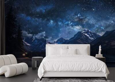 Stars Capture the brilliance of a starry night sky over a remote wilderness area. Wall mural