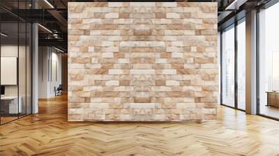 panorama of brown Slate Marble Split Face Mosaic  pattern and background Wall mural