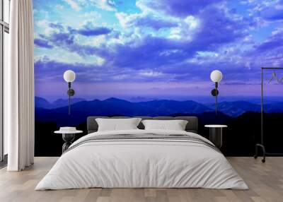 Mountain landscape sunset, at Khao Sun, Nakhon Si Thammarat, Thailand Wall mural