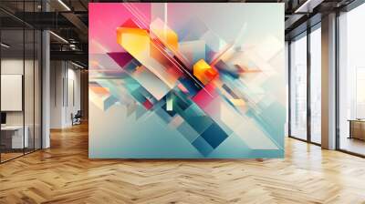 Abstract background creation made from 3d geometric shapes  Wall mural